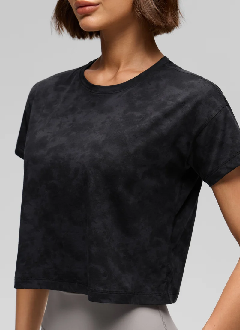 Pima Cotton Crew Neck Cropped Short Sleeve