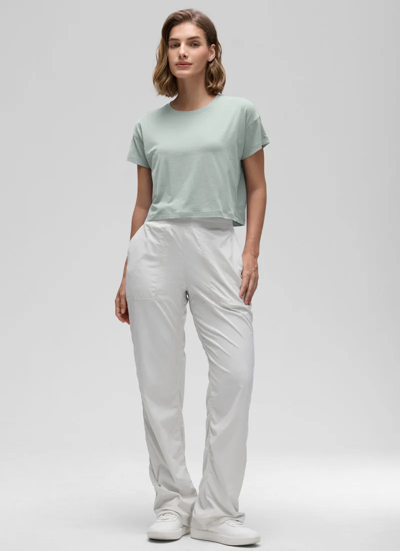 Pima Cotton Crew Neck Cropped Short Sleeve