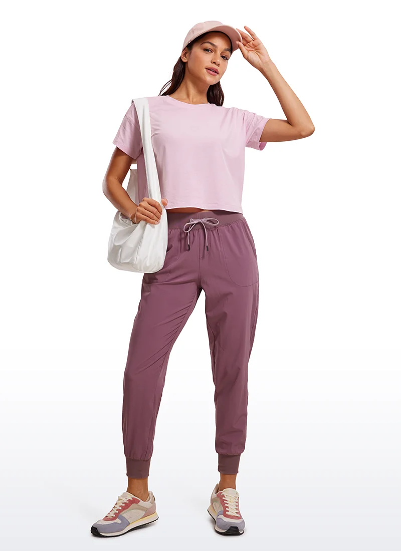 Pima Cotton Crew Neck Cropped Short Sleeve