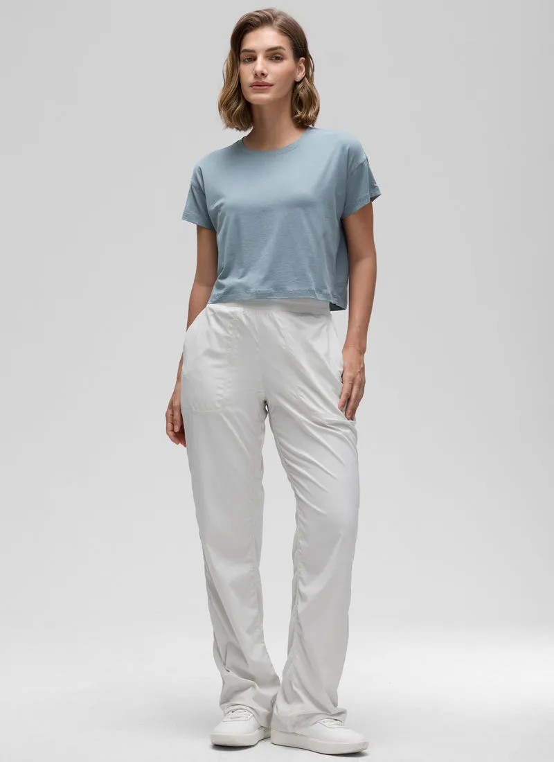 Pima Cotton Crew Neck Cropped Short Sleeve