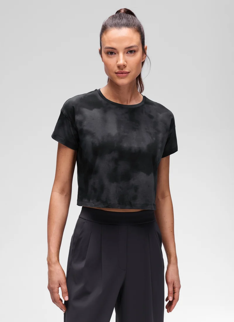 Pima Cotton Crew Neck Cropped Short Sleeve