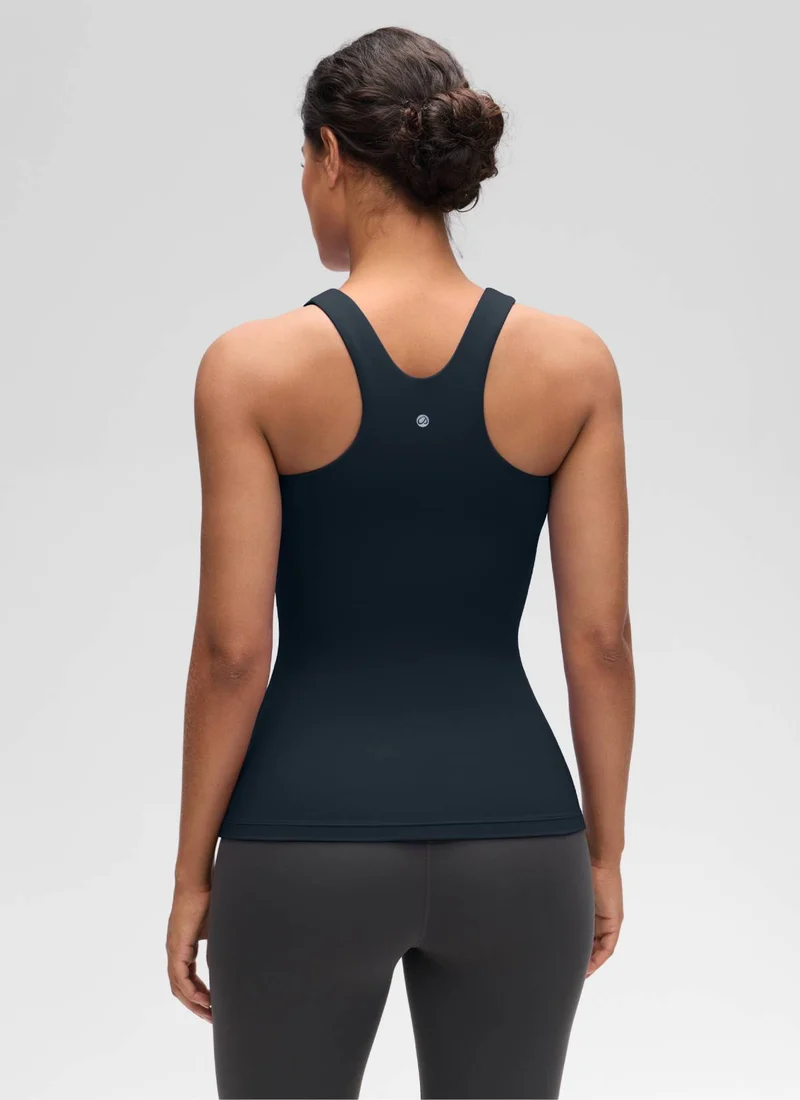 Butterluxe Hip Length Built-in Bra Tanks High Neck