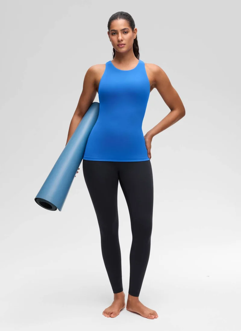 Butterluxe Hip Length Built-in Bra Tanks High Neck