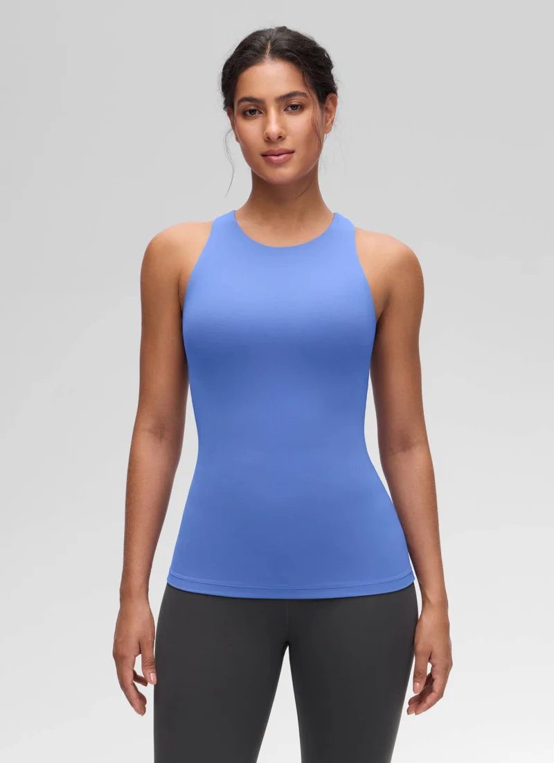 Butterluxe Hip Length Built-in Bra Tanks High Neck
