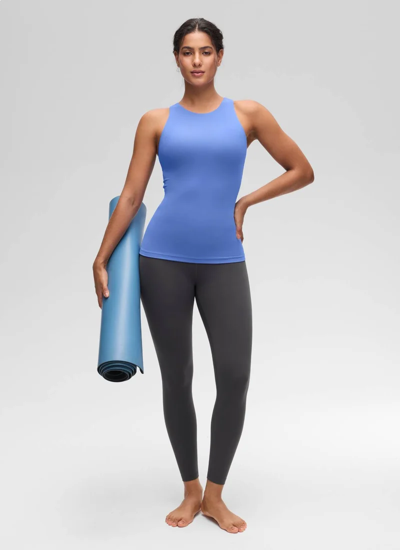 Butterluxe Hip Length Built-in Bra Tanks High Neck