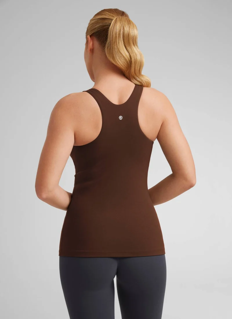 Butterluxe Hip Length Built-in Bra Tanks High Neck