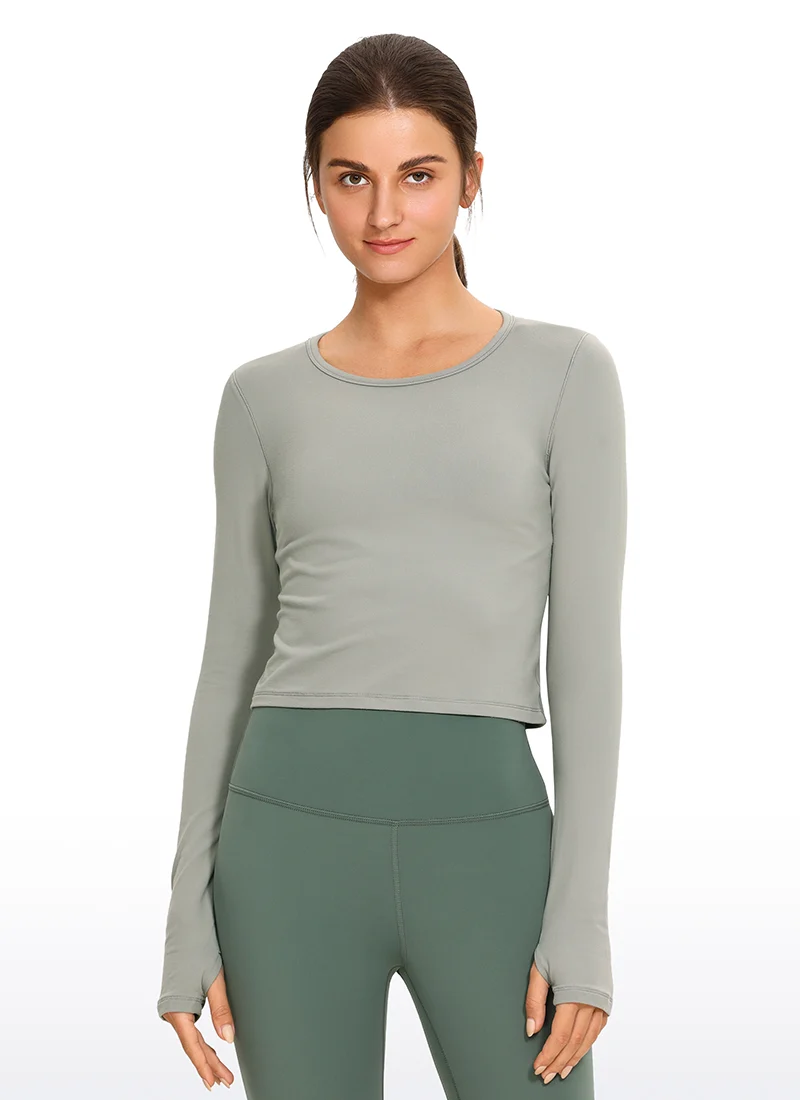 Brushed Thumbhole Cropped Long Sleeve
