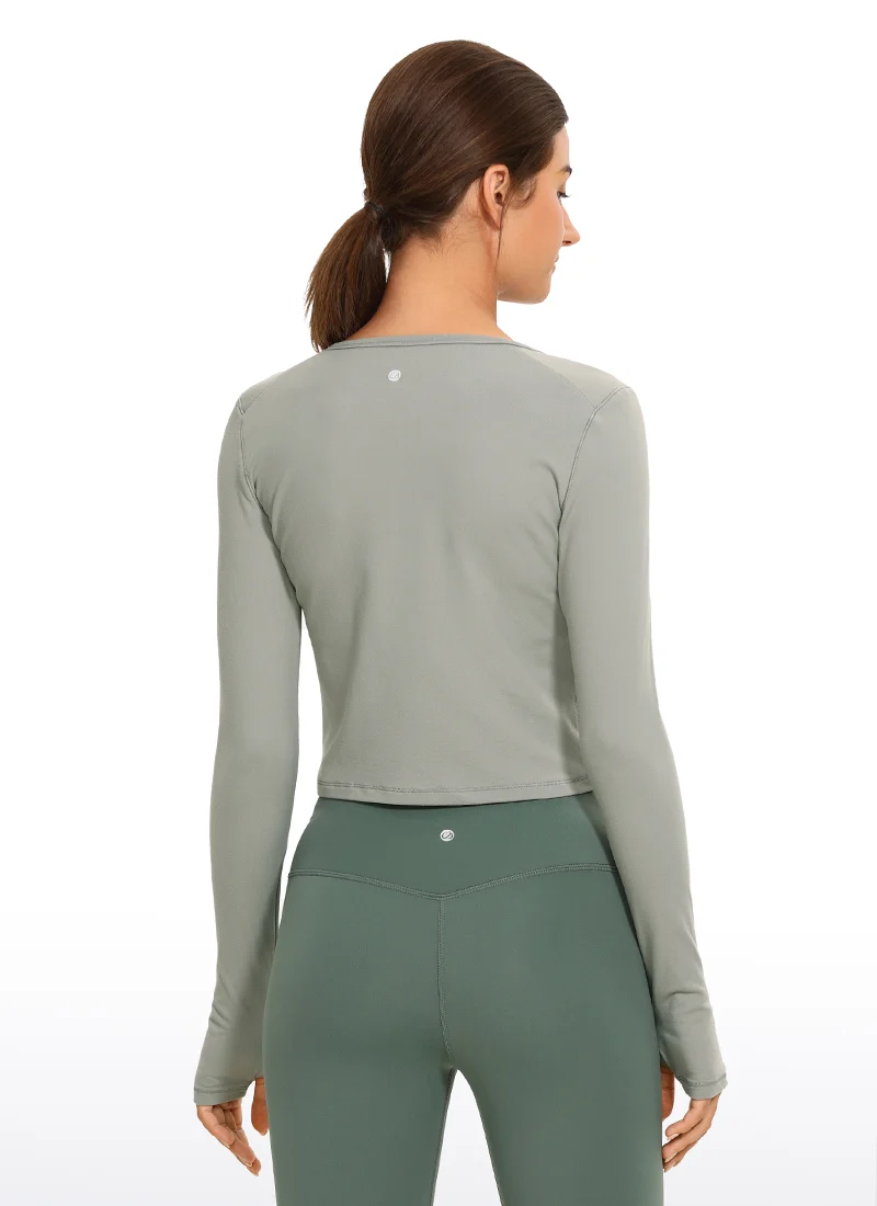 Brushed Thumbhole Cropped Long Sleeve