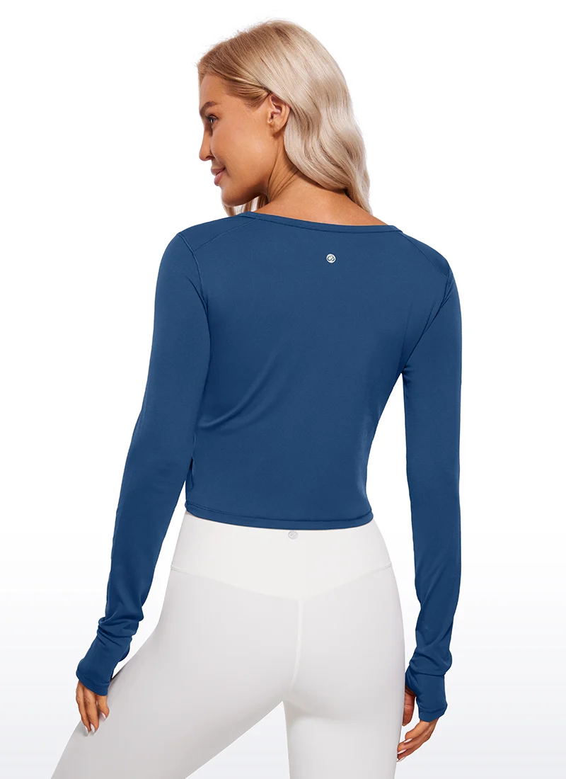 Brushed Thumbhole Cropped Long Sleeve