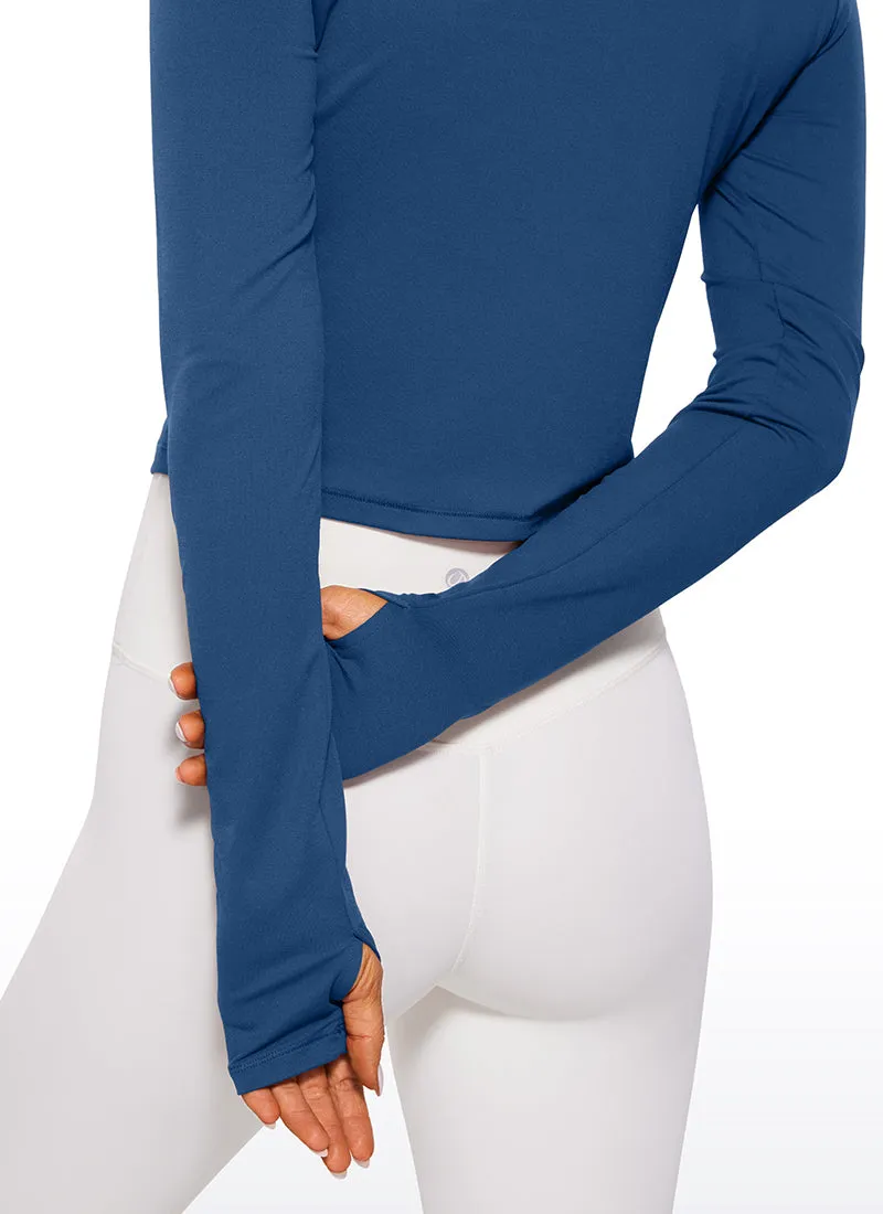 Brushed Thumbhole Cropped Long Sleeve