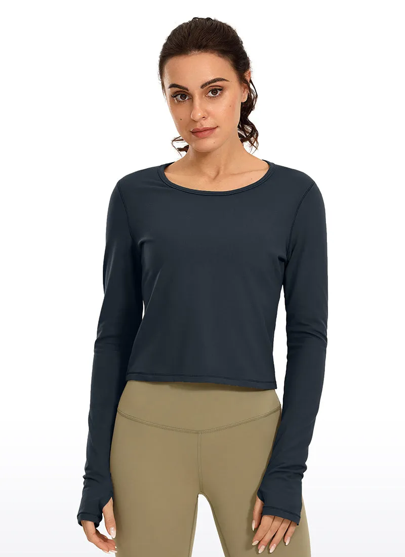 Brushed Thumbhole Cropped Long Sleeve