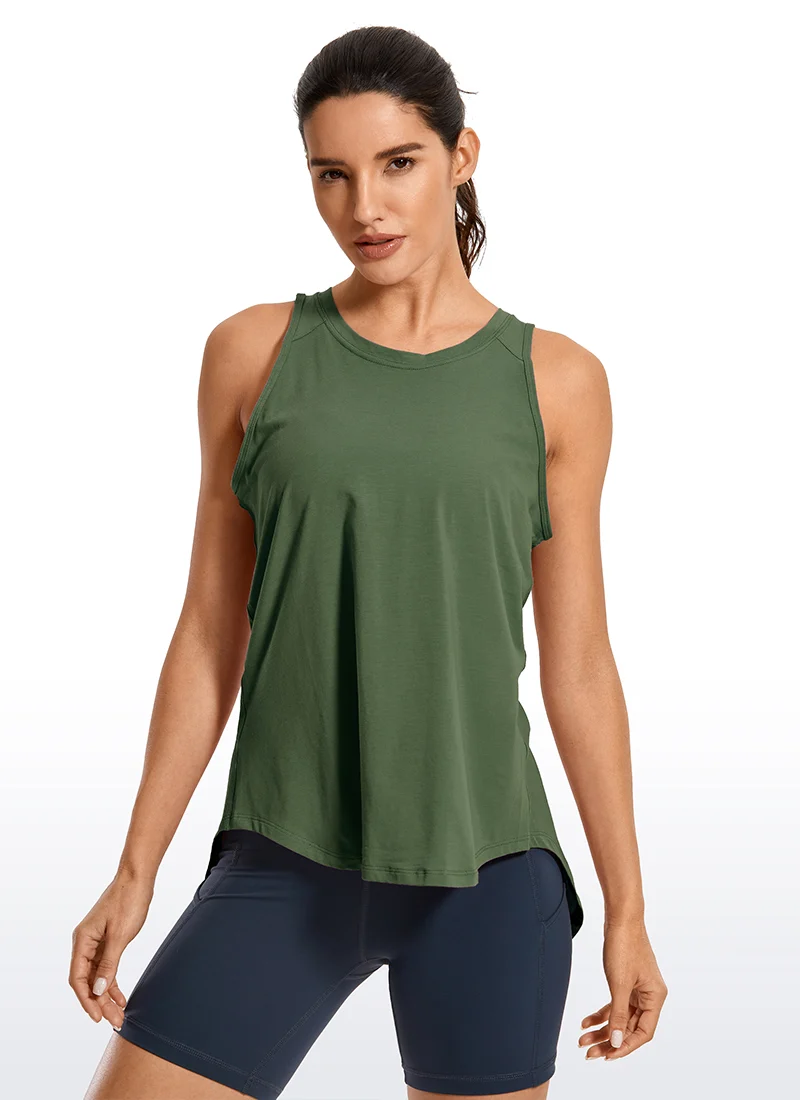 Pima Cotton Split Open Back Tank