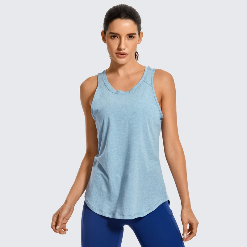 Pima Cotton Split Open Back Tank