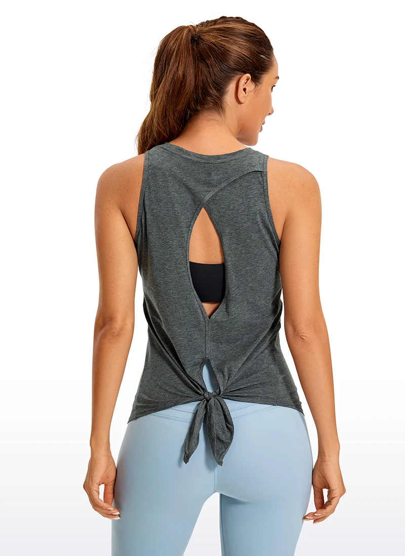 Pima Cotton Split Open Back Tank