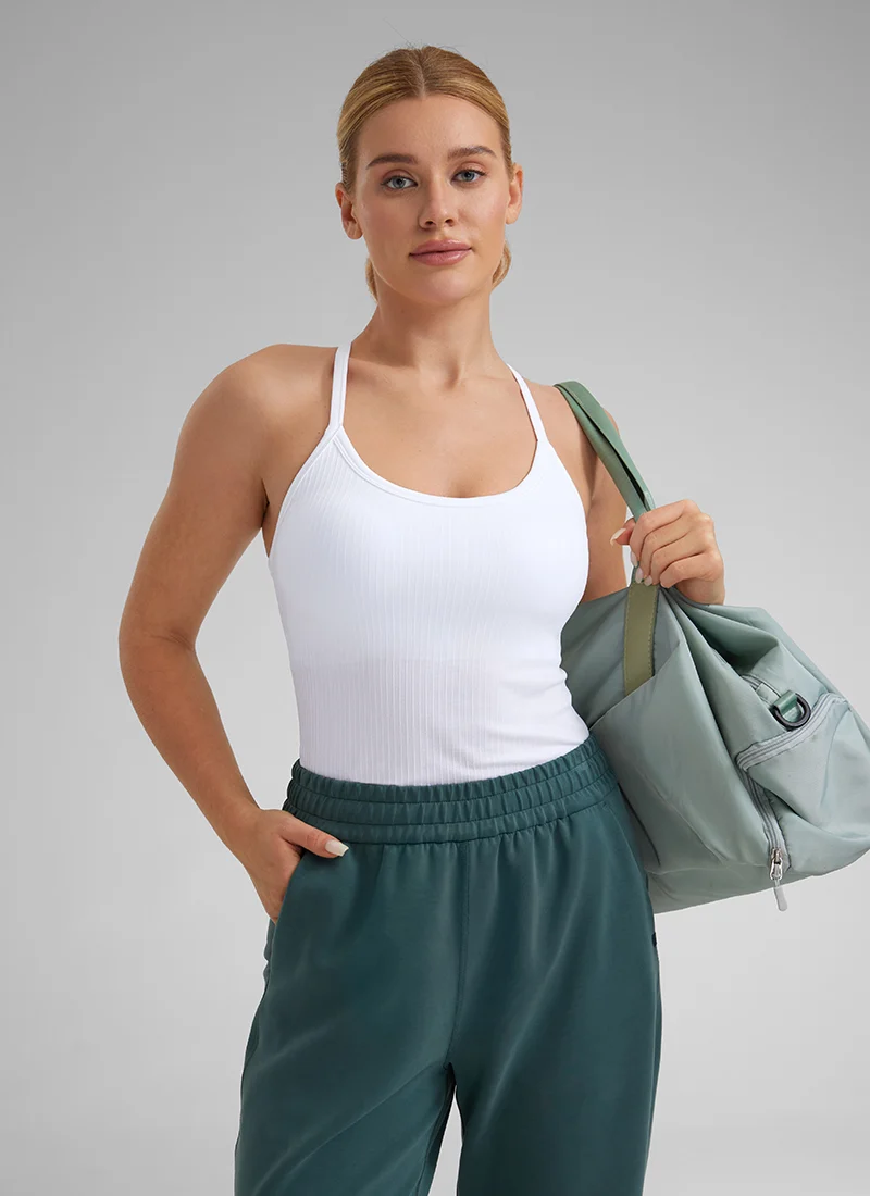Speedy Seamless Built in Bra Pure color Tank
