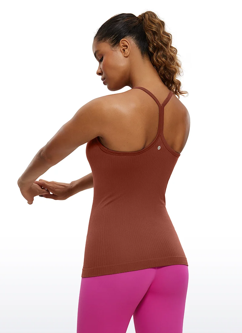 Speedy Seamless Built in Bra Pure color Tank