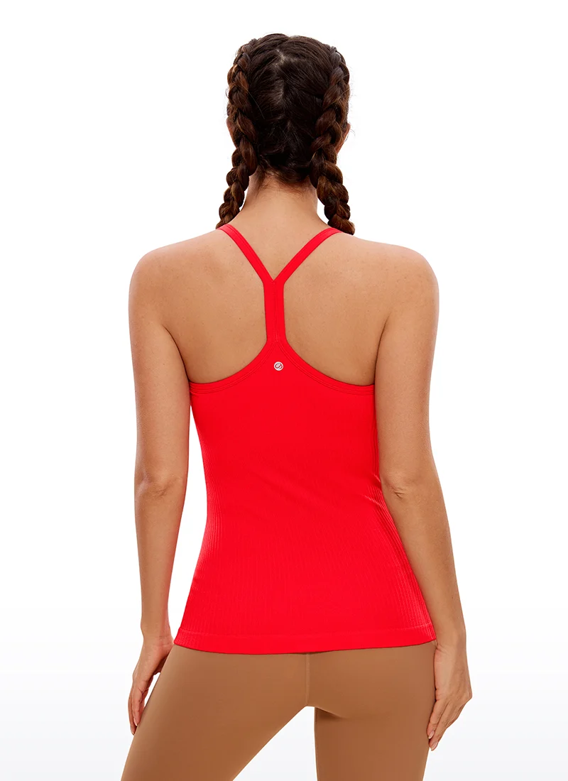 Speedy Seamless Built in Bra Pure color Tank