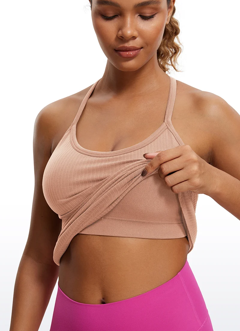 Speedy Seamless Built in Bra Pure color Tank