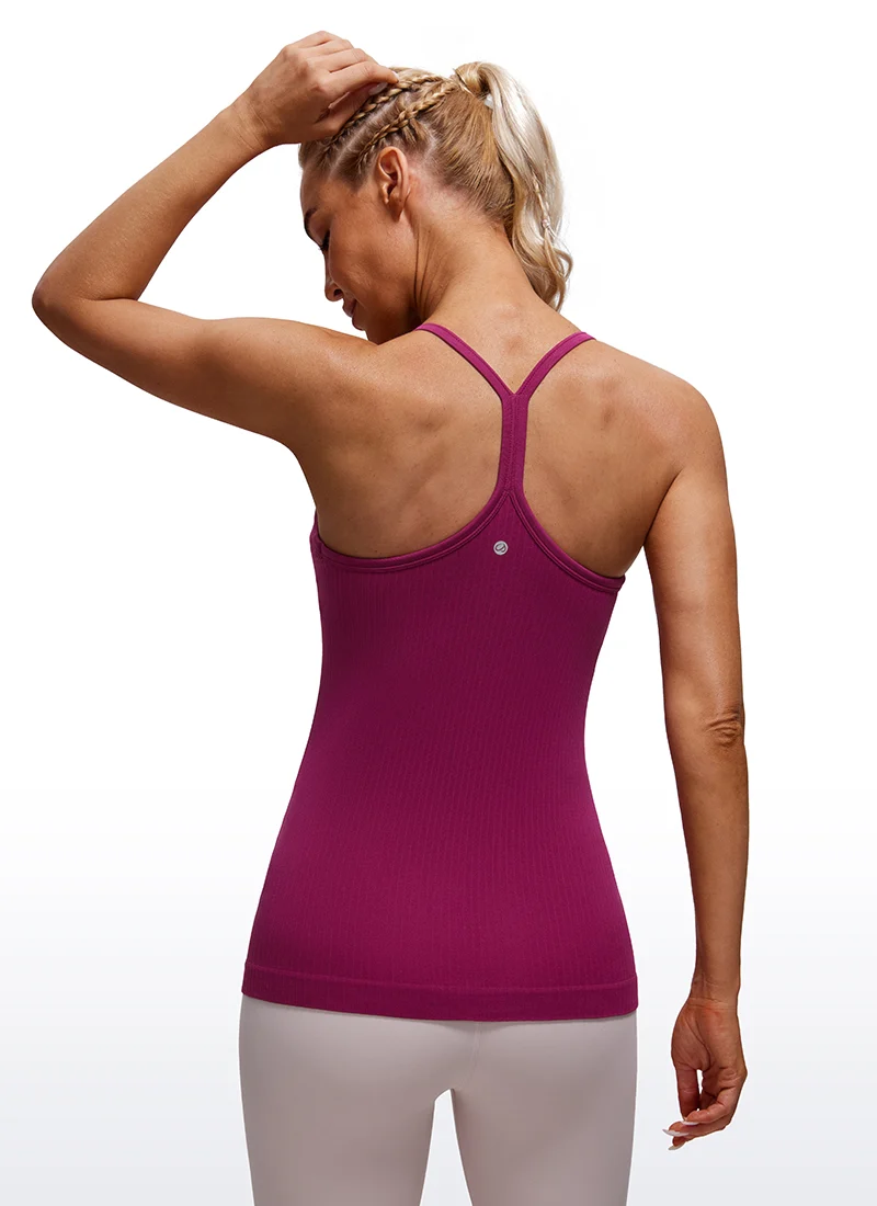 Speedy Seamless Built in Bra Pure color Tank