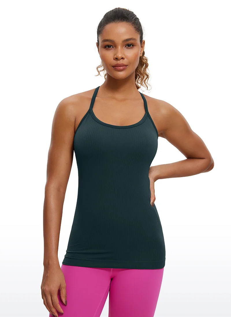 Speedy Seamless Built in Bra Pure color Tank