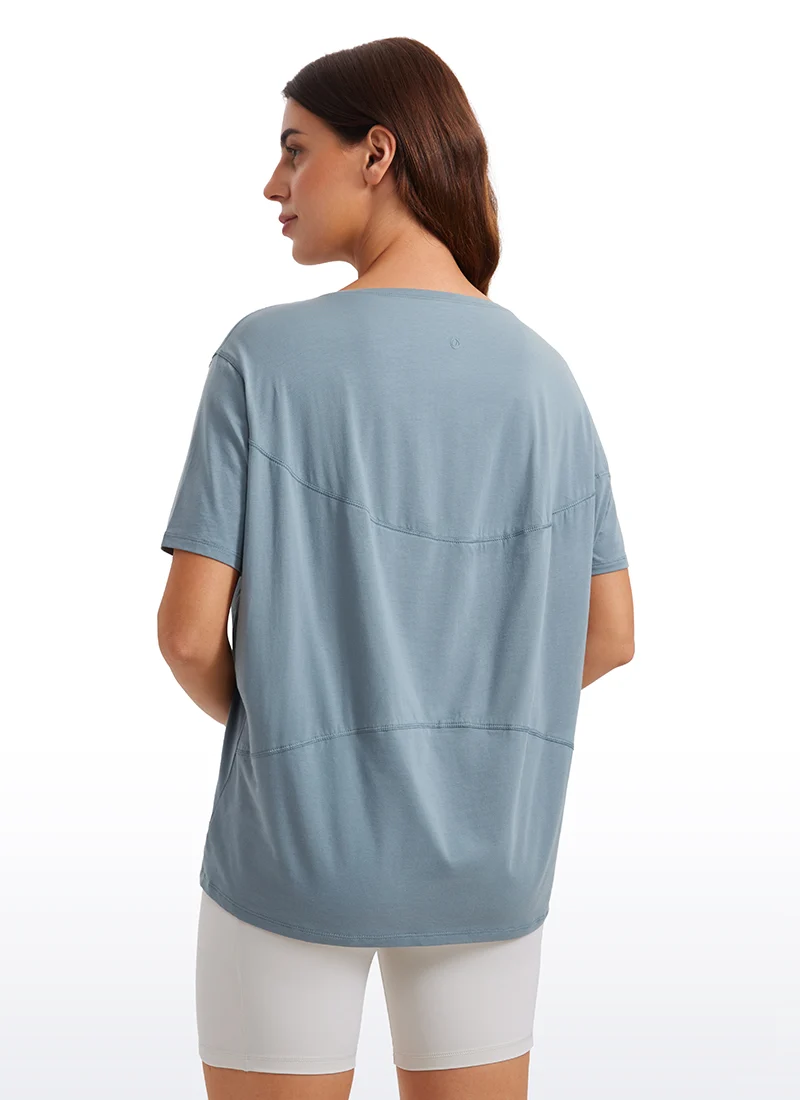 Pima Cotton Boat Neck Short Sleeve