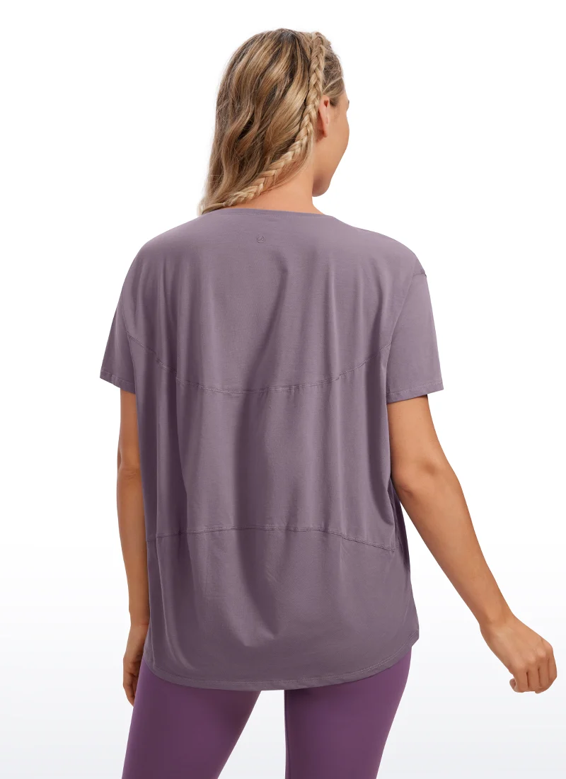 Pima Cotton Boat Neck Short Sleeve