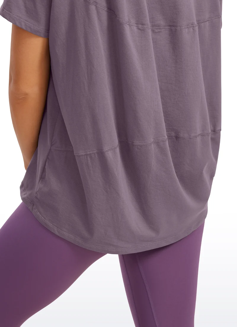 Pima Cotton Boat Neck Short Sleeve