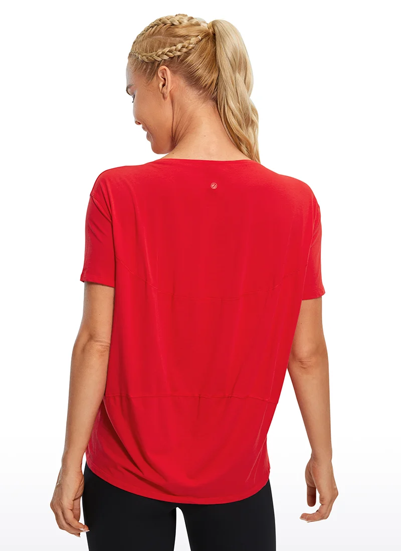 Pima Cotton Boat Neck Short Sleeve