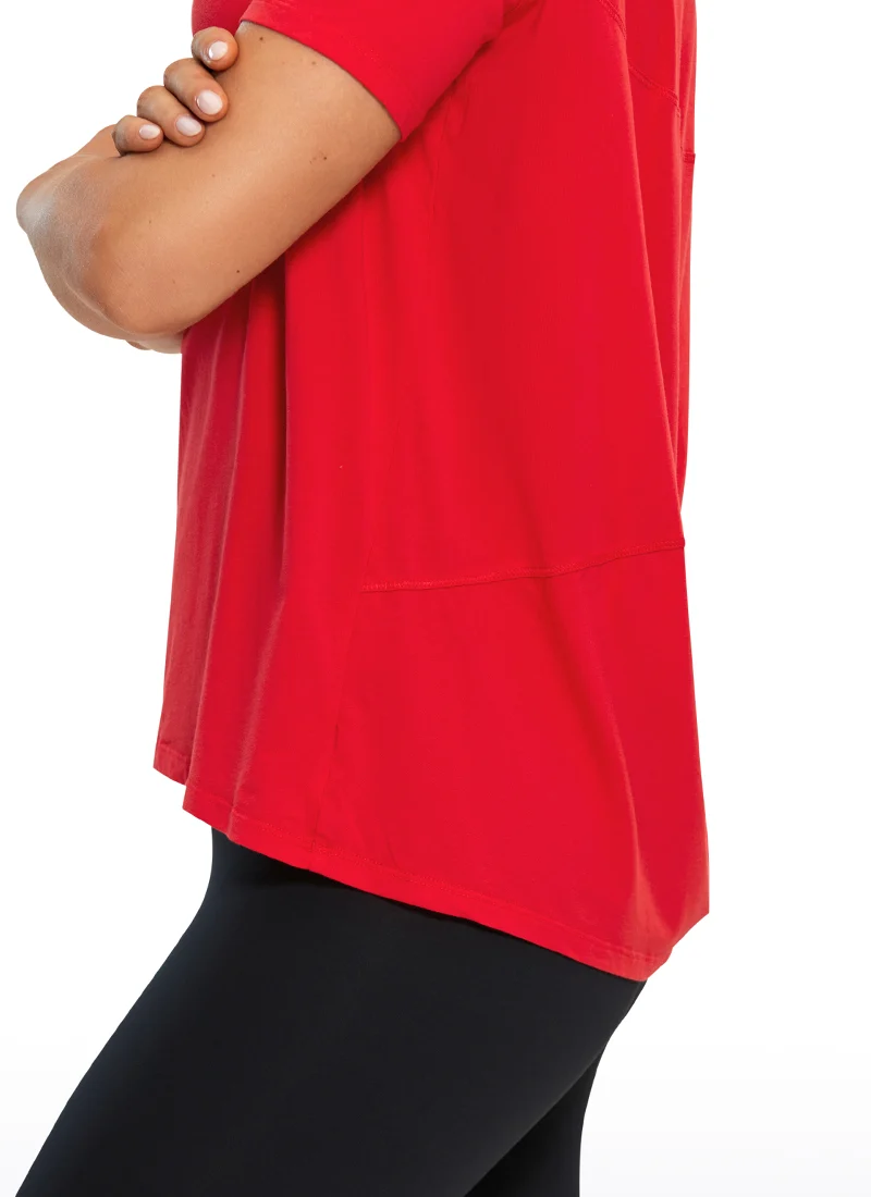 Pima Cotton Boat Neck Short Sleeve