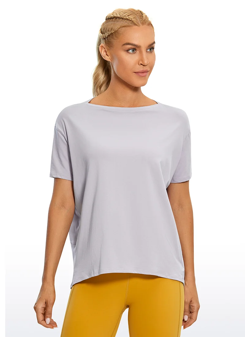Pima Cotton Boat Neck Short Sleeve