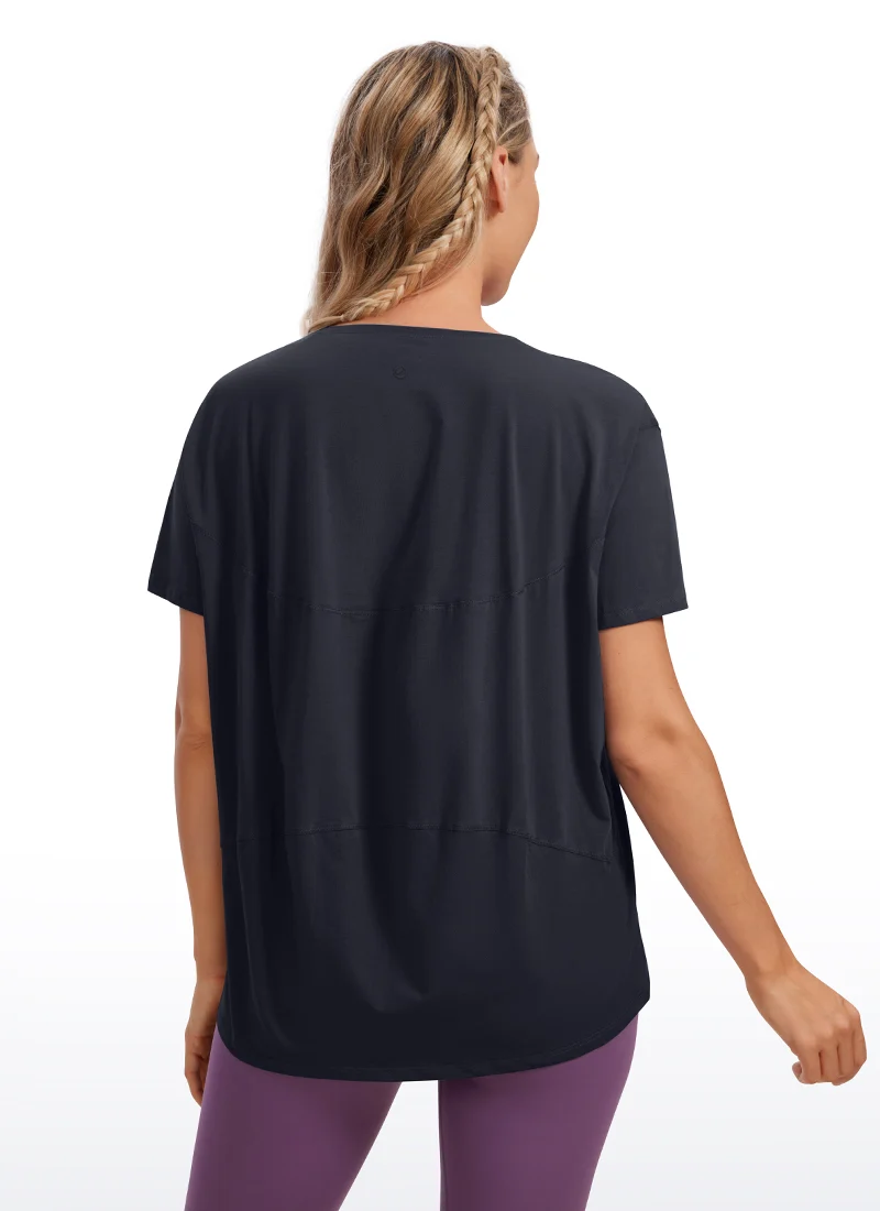 Pima Cotton Boat Neck Short Sleeve