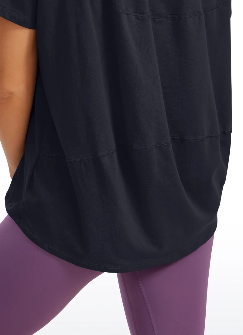 Pima Cotton Boat Neck Short Sleeve