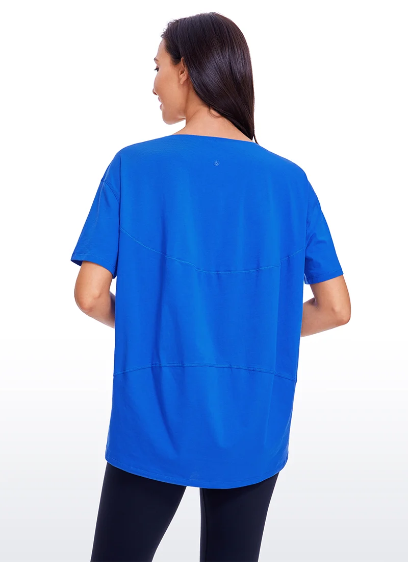 Pima Cotton Boat Neck Short Sleeve