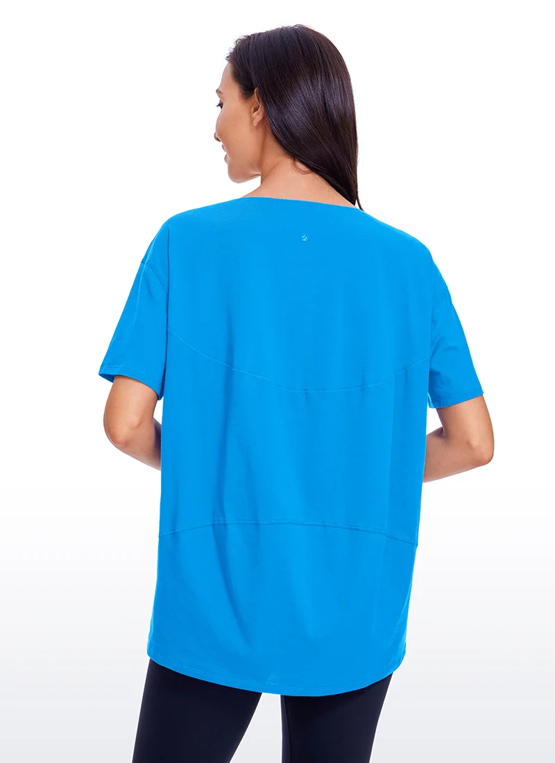 Pima Cotton Boat Neck Short Sleeve