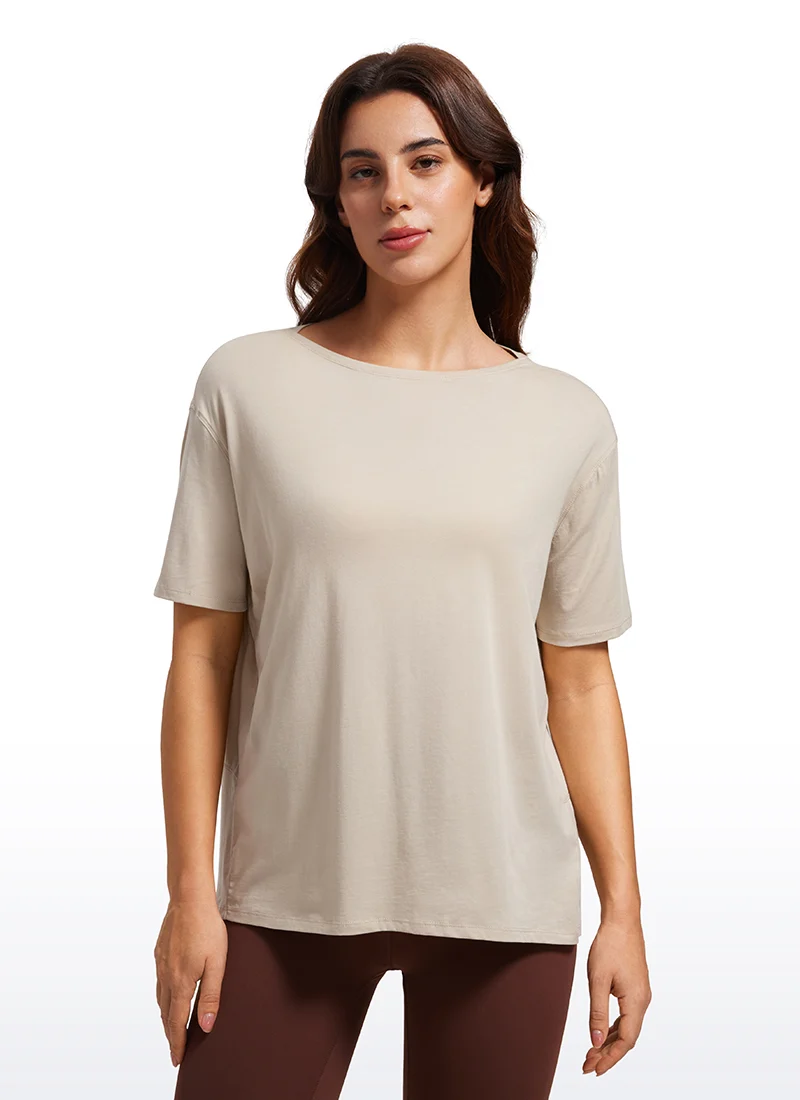 Pima Cotton Boat Neck Short Sleeve