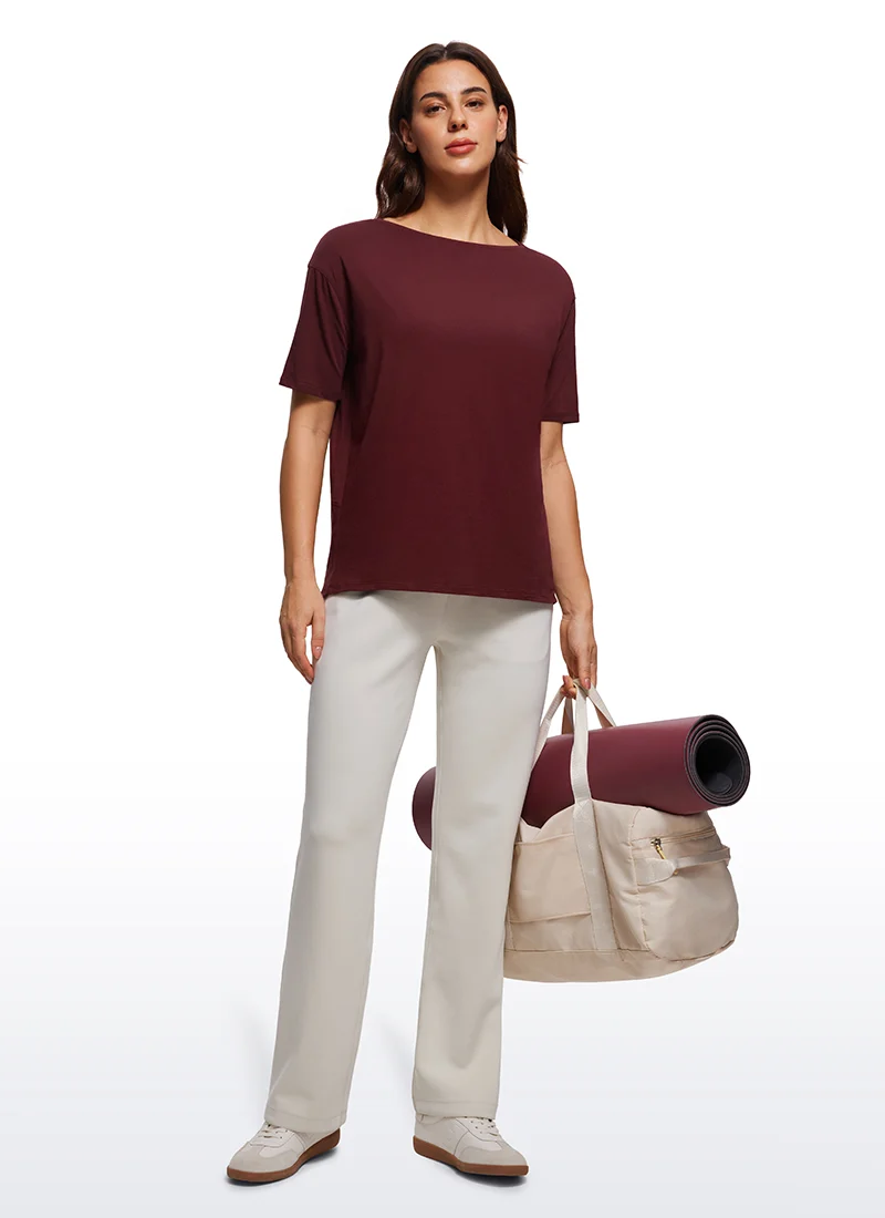 Pima Cotton Boat Neck Short Sleeve