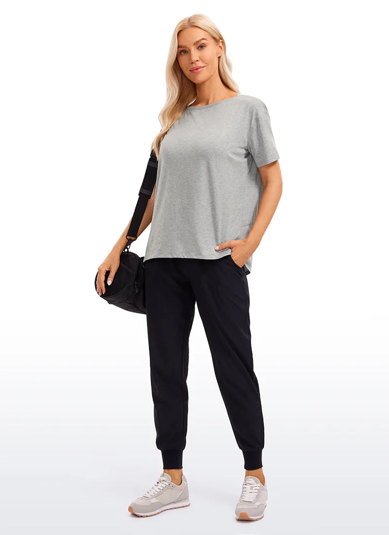 Pima Cotton Boat Neck Short Sleeve