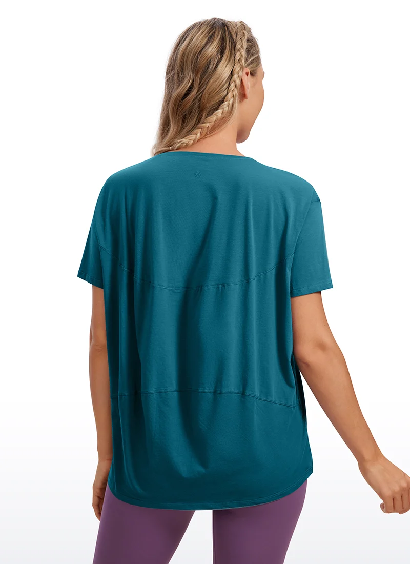 Pima Cotton Boat Neck Short Sleeve