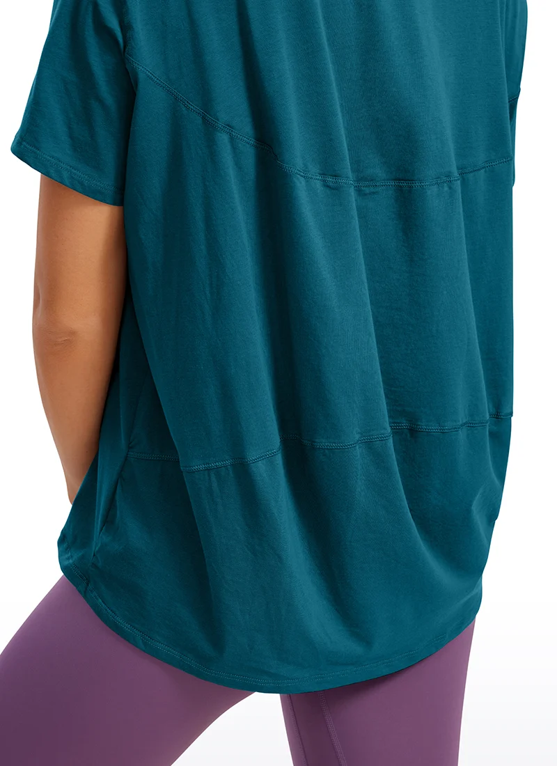 Pima Cotton Boat Neck Short Sleeve