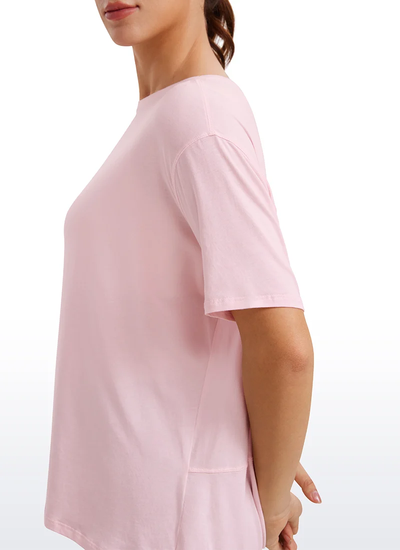 Pima Cotton Boat Neck Short Sleeve