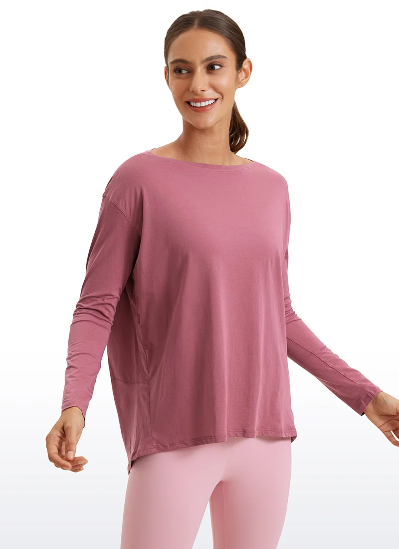 Pima Cotton Boat Neck Long Sleeve