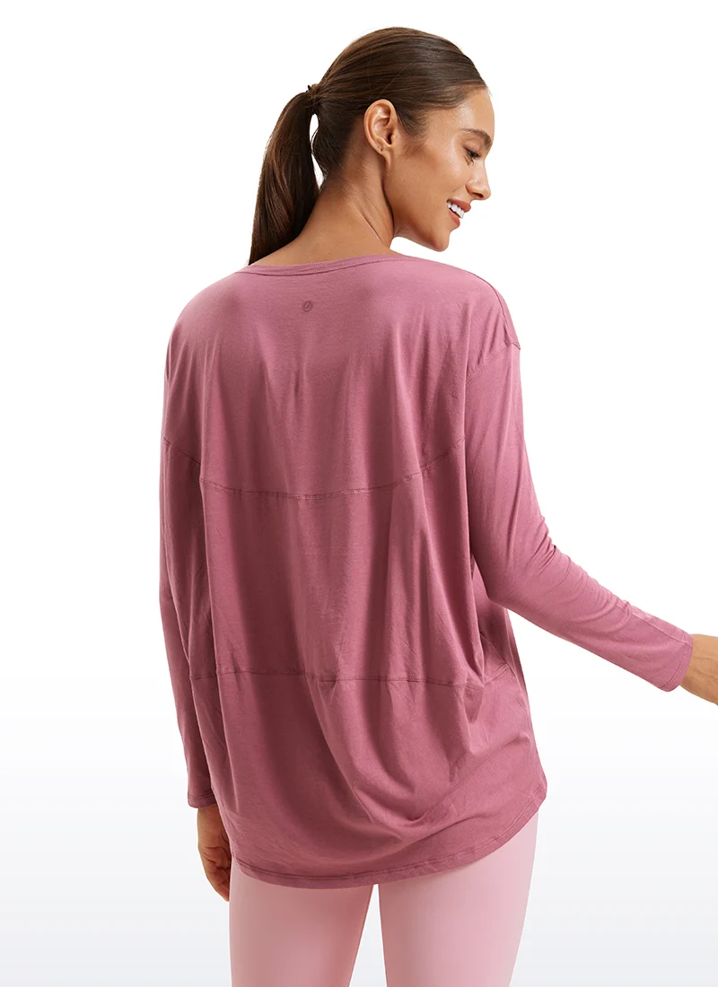Pima Cotton Boat Neck Long Sleeve