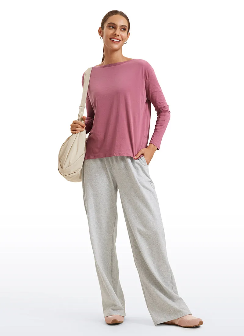 Pima Cotton Boat Neck Long Sleeve