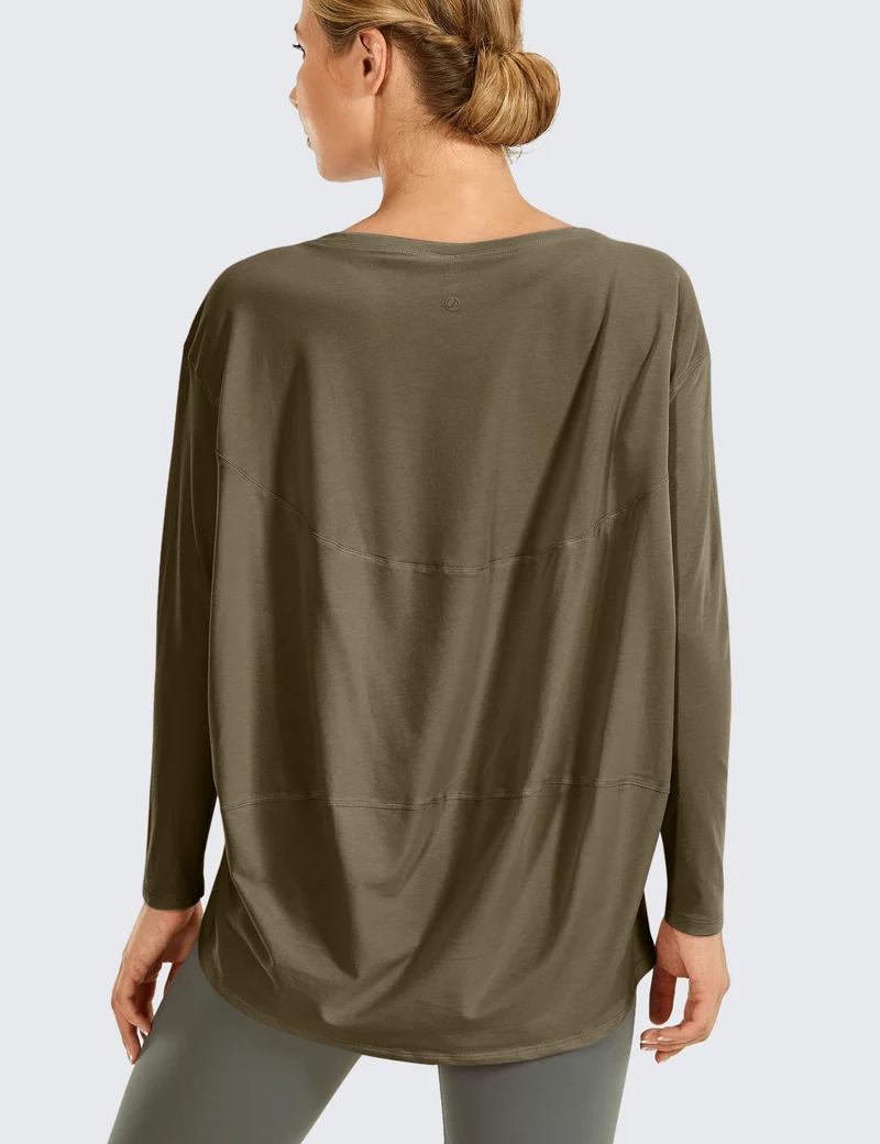Pima Cotton Boat Neck Long Sleeve