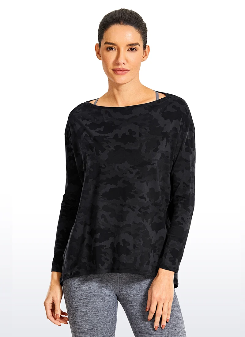 Pima Cotton Boat Neck Long Sleeve