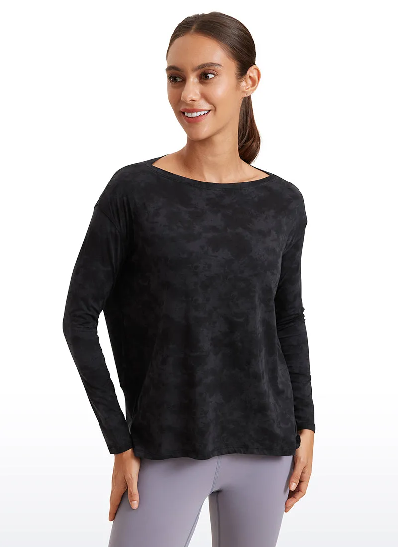Pima Cotton Boat Neck Long Sleeve