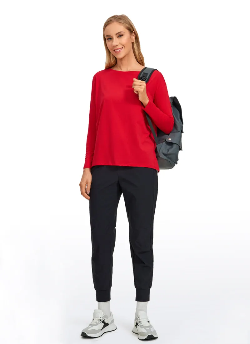 Pima Cotton Boat Neck Long Sleeve