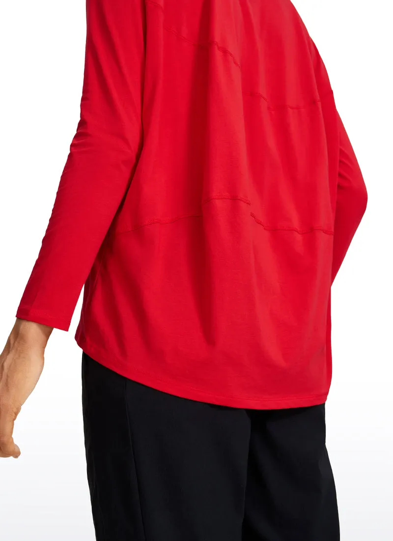Pima Cotton Boat Neck Long Sleeve