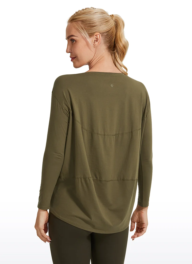 Pima Cotton Boat Neck Long Sleeve