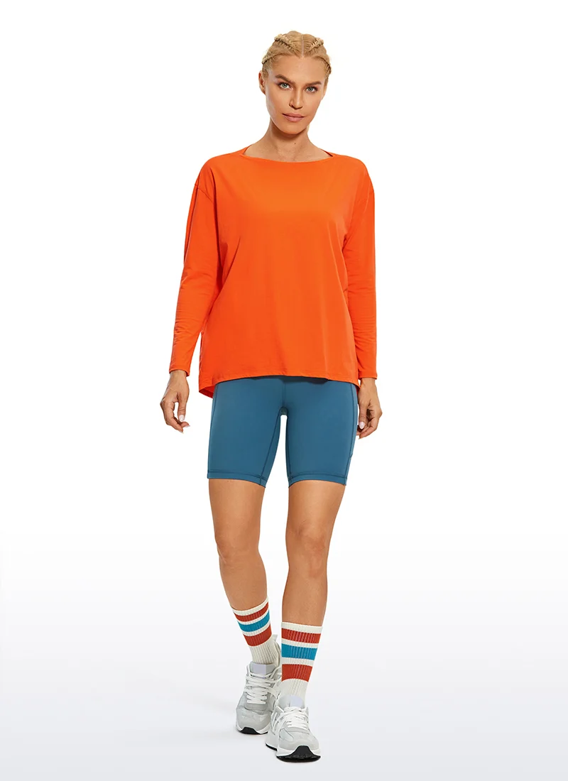 Pima Cotton Boat Neck Long Sleeve